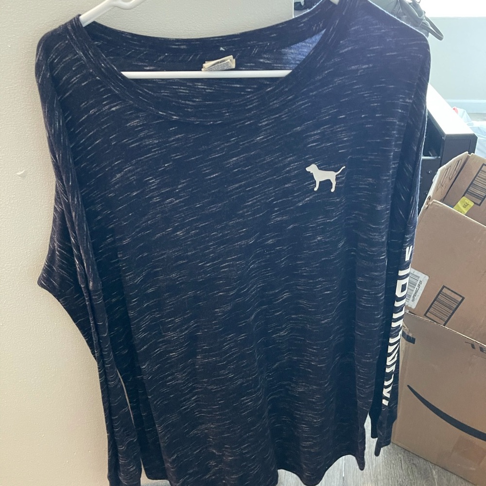 Blue long sleeve T-shirt from pink
